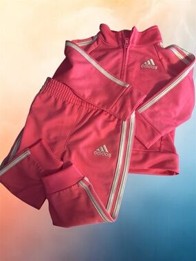 adidas Hot Pink Girls Zip Track Jacket